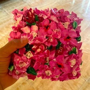 Original art Beautiful Wooden panel acrylic paint flowers 🌺